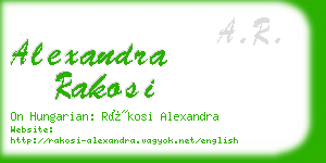 alexandra rakosi business card